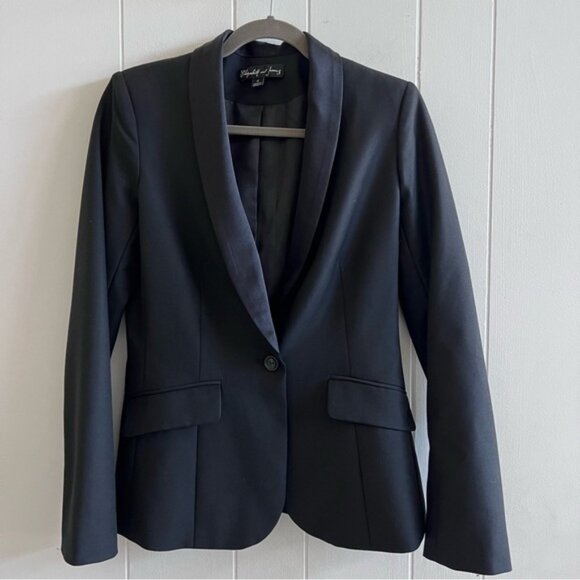 Elizabeth and James Silk Blend Tuxedo Blazer - Picture 1 of 11